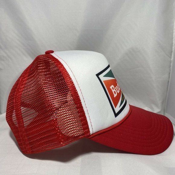 Budweiser Beer Trucker Hat Baseball Cap Mesh Retro Budweiser King of Beers Hat - Picture 6 of 6